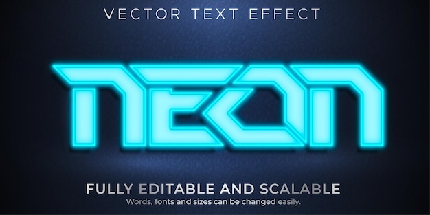 Neon editable text effect, esport and lights text