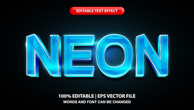 Neon editable text effect template