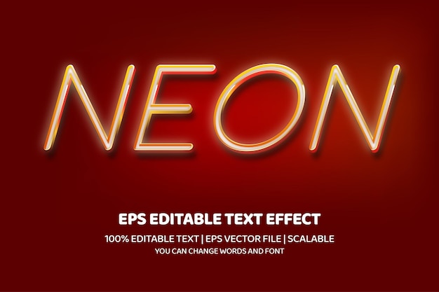 Neon editable text effect