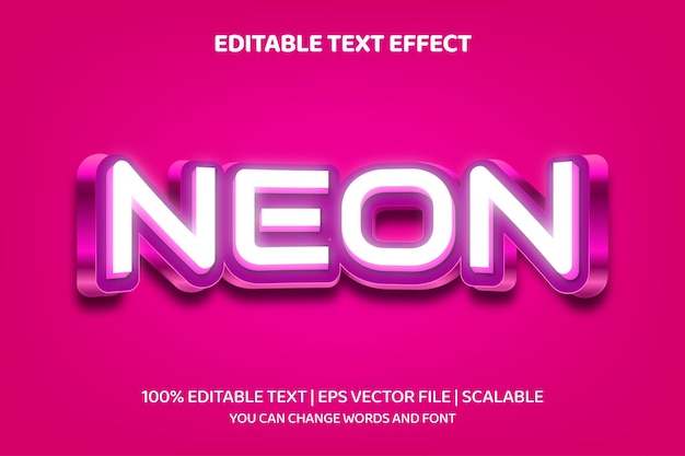 Neon Editable text effect