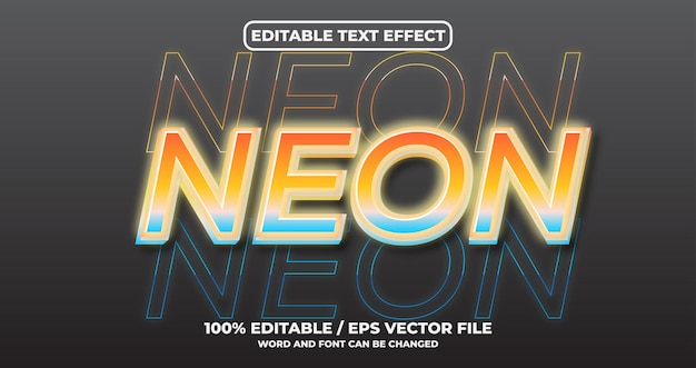 Neon editable text effet