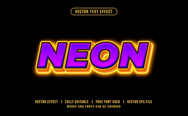 Neon Editable Vector Text Effect