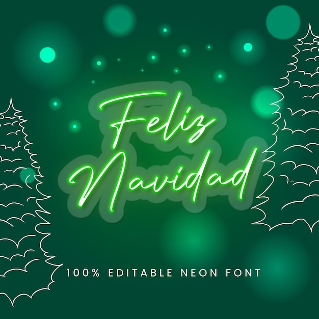 Neon editable verde