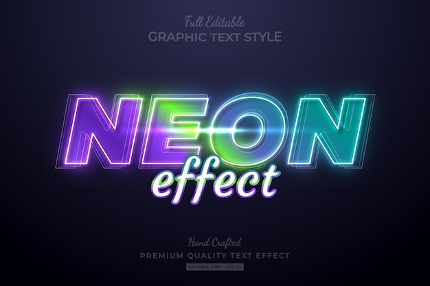 Neon Effect Gradient Editable Premium Text Effect Font Style