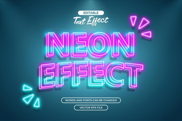 Vector neon-effect tekst-effect