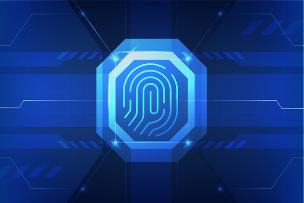 neon fingerprint wallpaper design