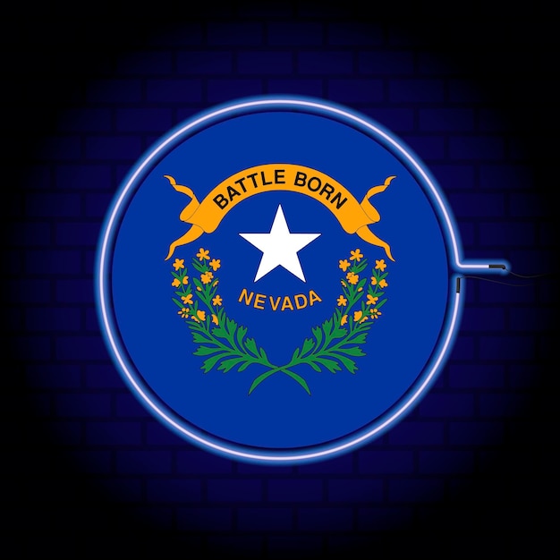 Vector neon flag of the state of nevada vector illustration