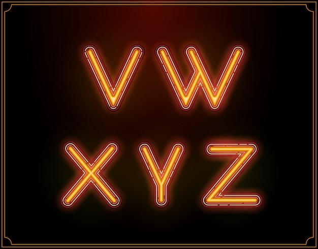 Neon Font Type Alphabet illustration