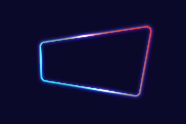 Neon frame met lichteffecten shining banner