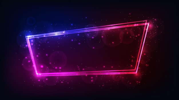 Neon frame with shining effects and sparkles