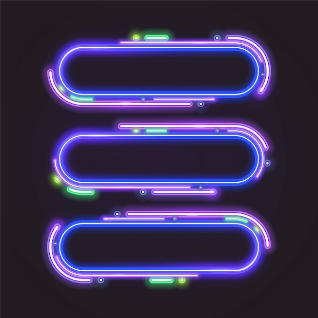 Cornici al neon per il design di banner.