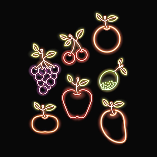 Neon fruits