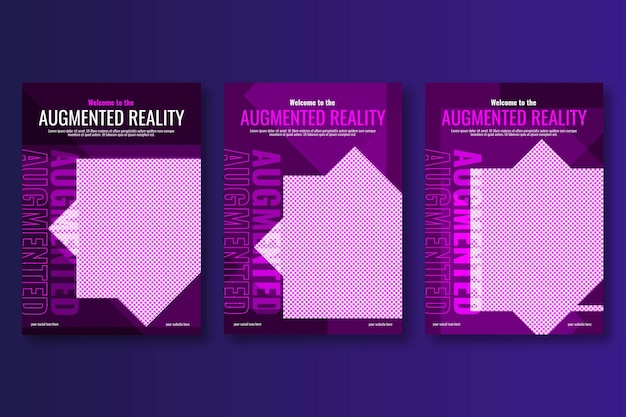 neon futuristic creative modern metaverse for augmented reality poster design template