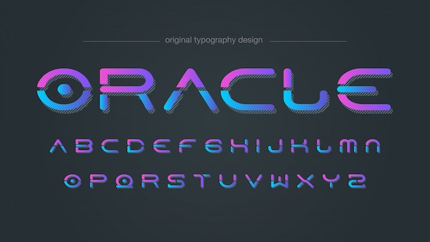 Vector neon futuristic style typography