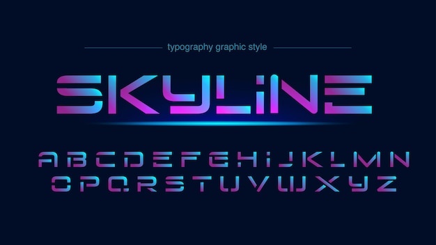 Vector neon futuristische lijnen typografie