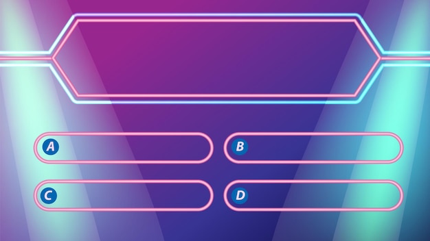Neon Game Show-interface met meerdere keuzemogelijkheden