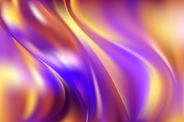Neon gele en paarse golven Heldere psychedelische achtergrond met een golvend patroon