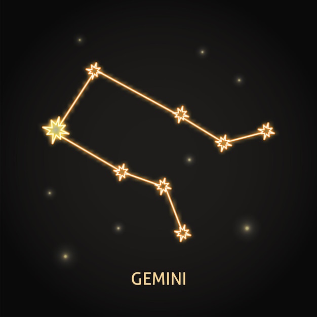 Neon Gemini zodiac sign