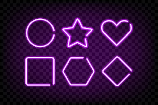 Neon geometric set shapes. vector illustration