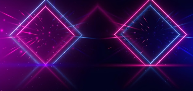 neon geometric shapes on a dark background