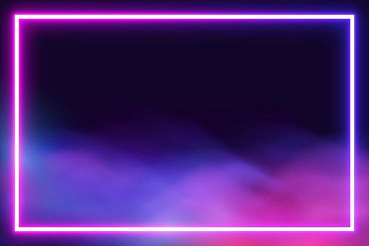 Vector neon gloeiend frame met rook-effect achtergrond