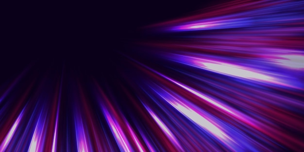 Neon gloeiende lijnen Hoge snelheid licht spoor effect Magische snelheid beweging