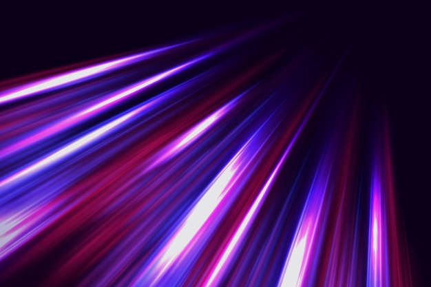 Neon gloeiende lijnen Hoge snelheid licht spoor effect Magische snelheid beweging