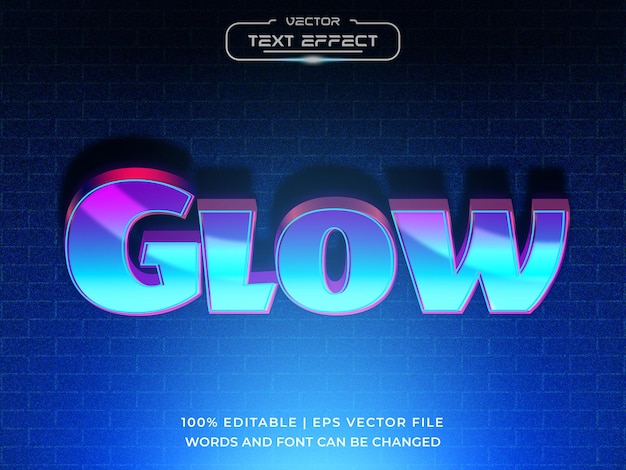 Testo mockup effetto testo neon glow 3d