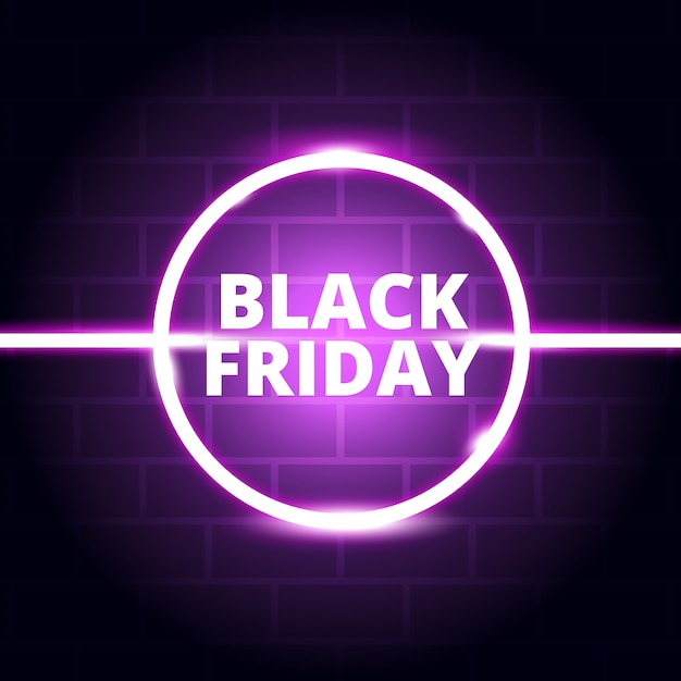 Neon glow black friday background