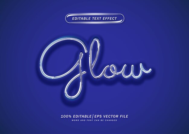 Neon glow editable text effect