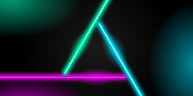 Neon glow light triangle abstract background