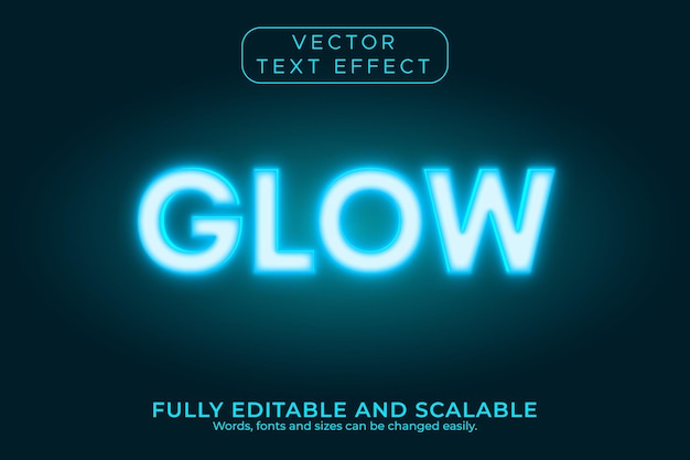 Vector neon glow text effect