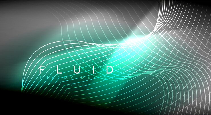 Vector neon glowing fluid wave lines magic energy space light concept abstract background wallpaper design ripple texture illustration