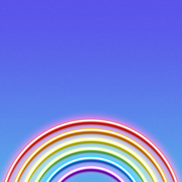 Vector neon glowing rainbow