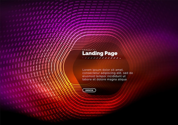 neon glowing techno hexagon shape lines hitech futuristic abstract background landing page template