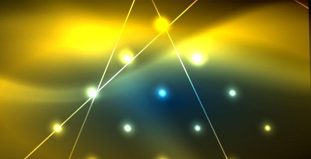 neon glowing techno lines blue hitech futuristic abstract background template with lights