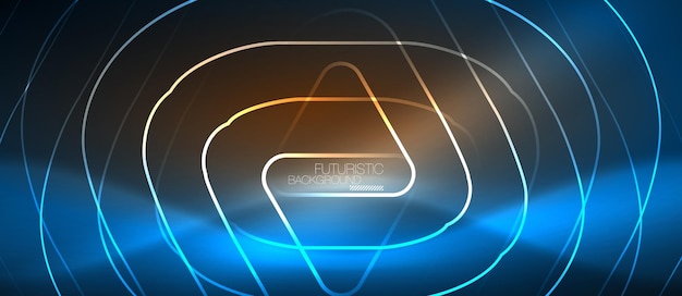 Неоновые светящиеся техно-линии hitech футуристический абстрактный шаблон фона с геометрическими формами