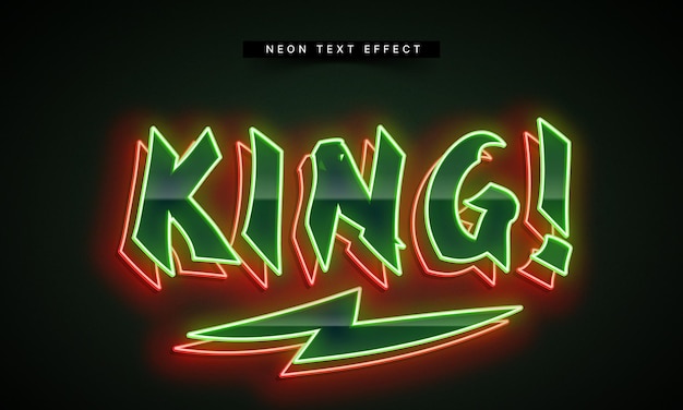 Neon glowing typography design text effect mockup