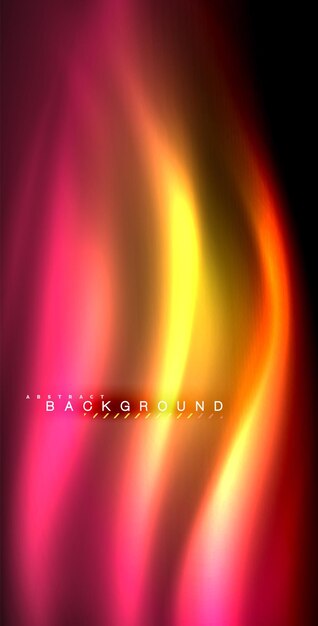 Vector neon glowing wave magic energy and light motion background