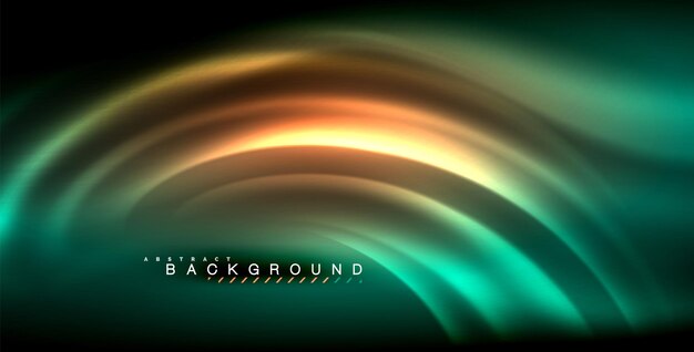 Vector neon glowing wave magic energy and light motion background