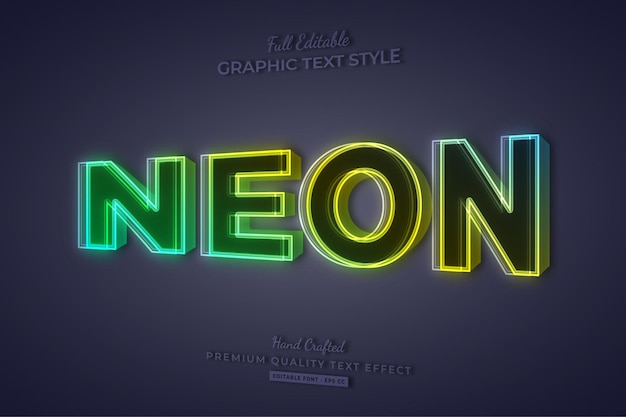 Neon Gradient 3D Editable Text Effect Font Style