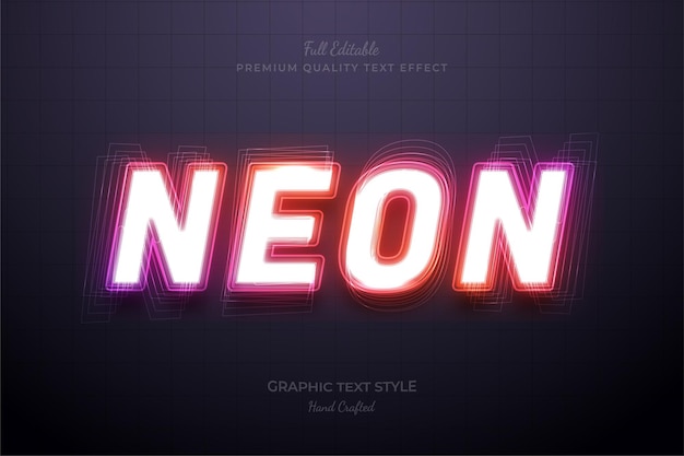 Neon Gradient editable premium text effect font style