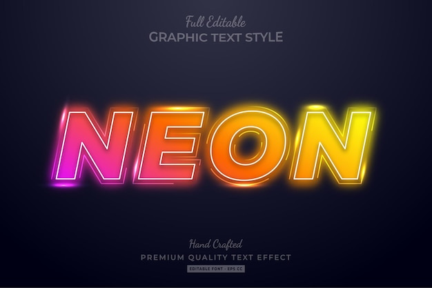 Neon Gradient Glow bewerkbaar teksteffect