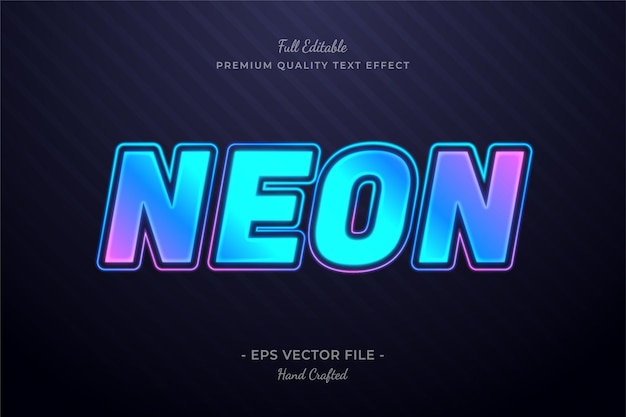 Vector neon gradient glow bewerkbaar teksteffect