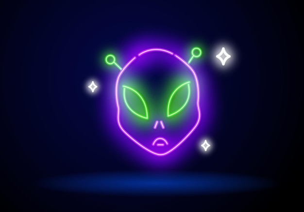 Неоновый зеленый инопланетный знак руки в стиле фэнтези на темном фоне