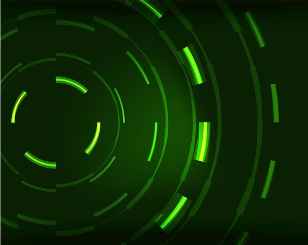 Neon green circles vector abstract pattern background