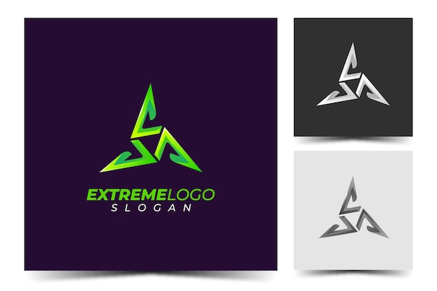 Vector neon green extreme triangle logo