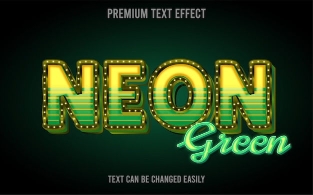 Vector neon green text effect