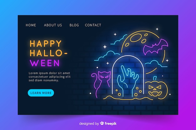 Neon halloween web page