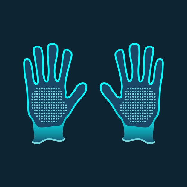 Vector neon hand gloves